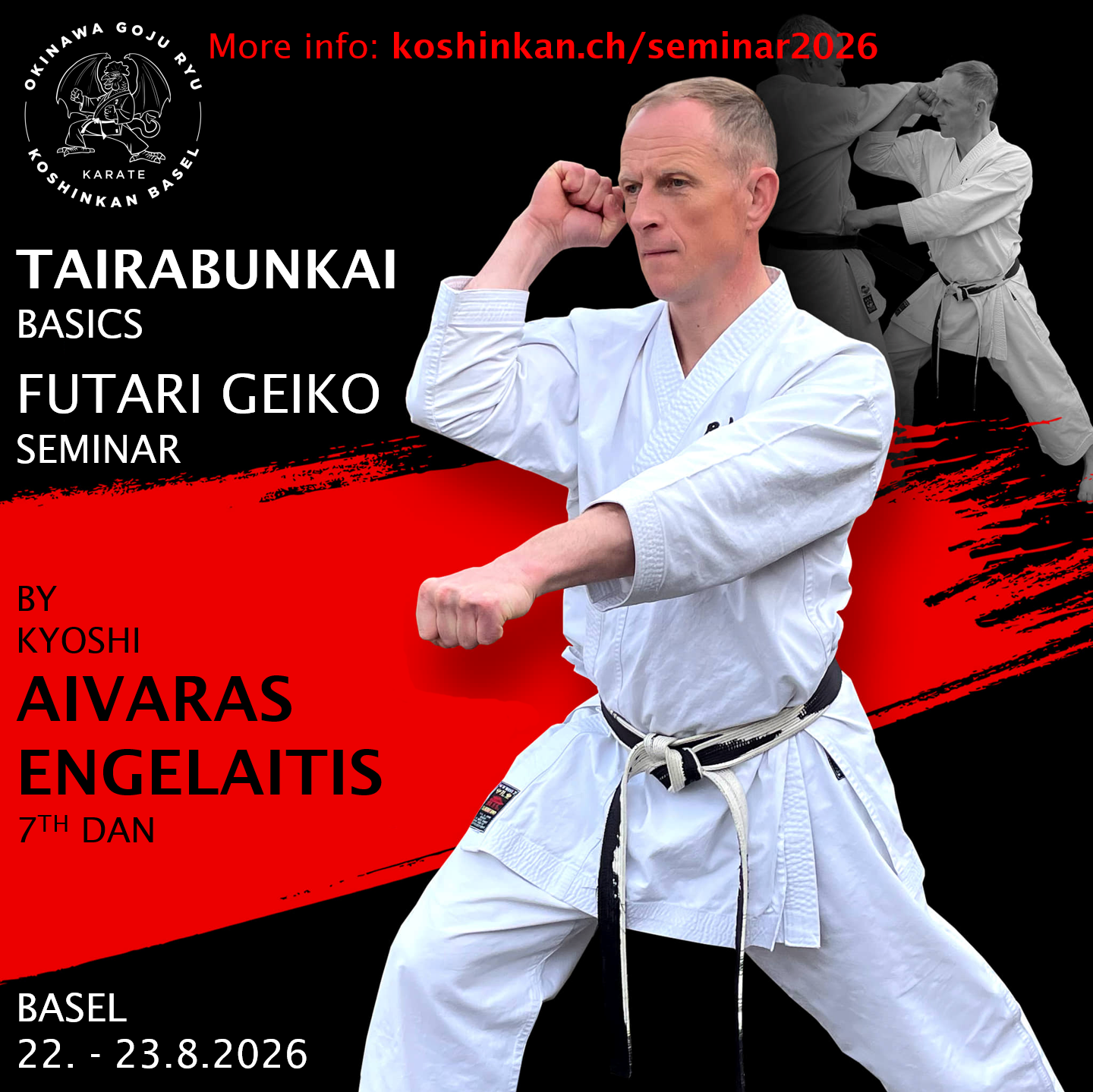 Poster for Tairabunkai basics Futari geiko seminar 2026